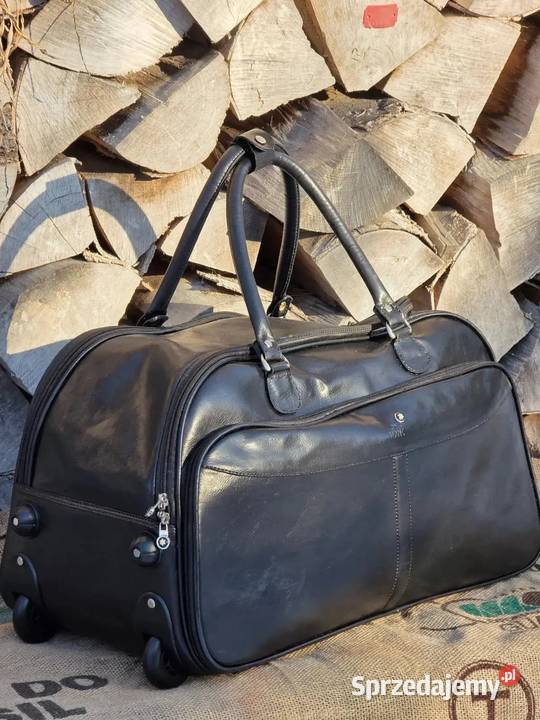 Czarna Torba Podróżna XXL Montblanc Vintage Lata Na dwóch kółkach  Warszawa