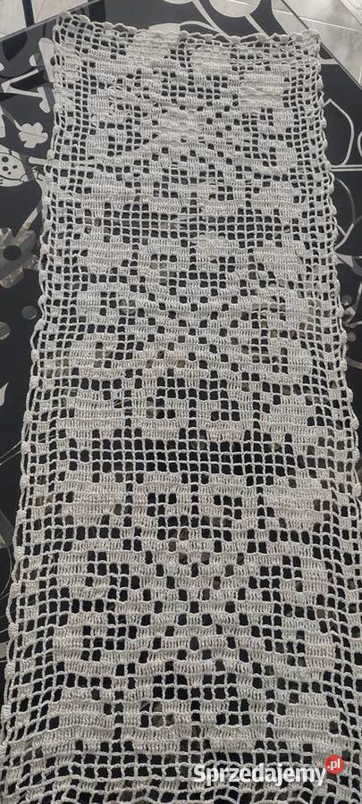 Sztrykowana zazdroska obrusik firanka biała Ruda Śląska sprzedam