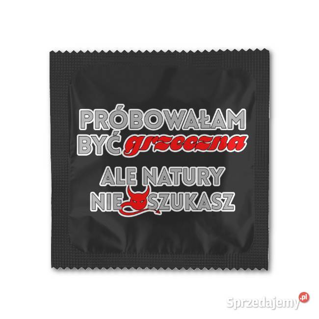 PRÓBOWAŁAM BYĆ GRZECZNA prezerwatywa z nadrukiem Pozostałe Gliwice sprzedam