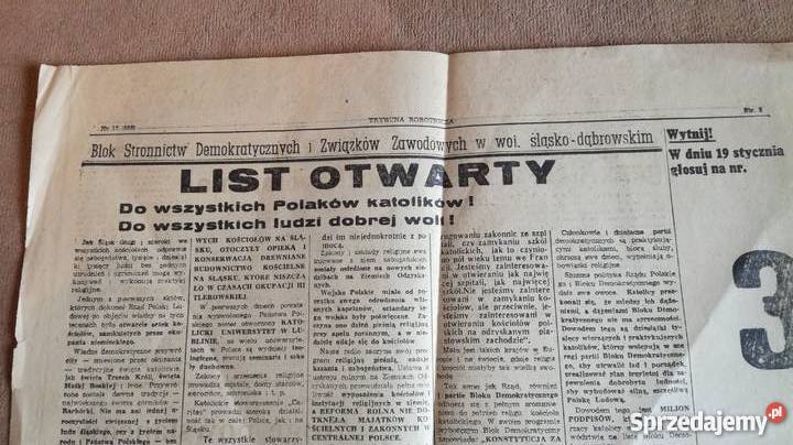List otwarty z trybuny robotniczej opolskie Nysa sprzedam