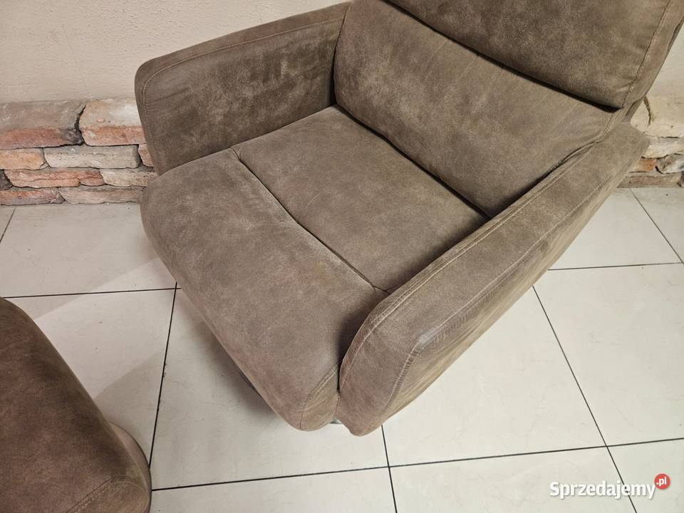 Fotel obrotowy z podnóżkiem WYGODNY tapicerka Pszczyna