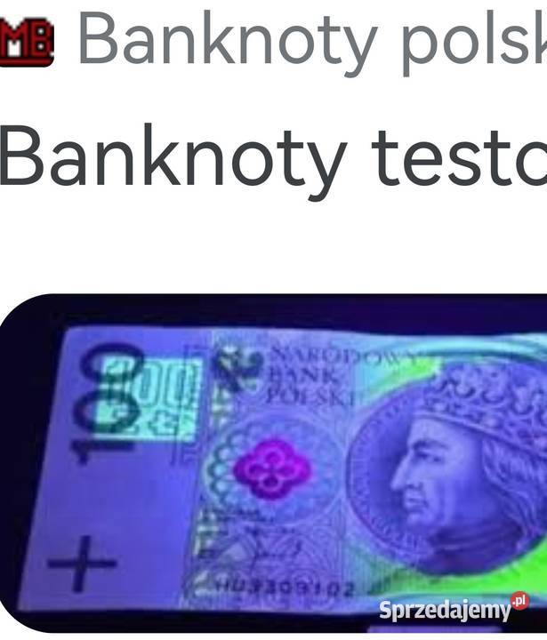 Banknot 100zl z 1994 Destrukt znak UV widoczny Bytom