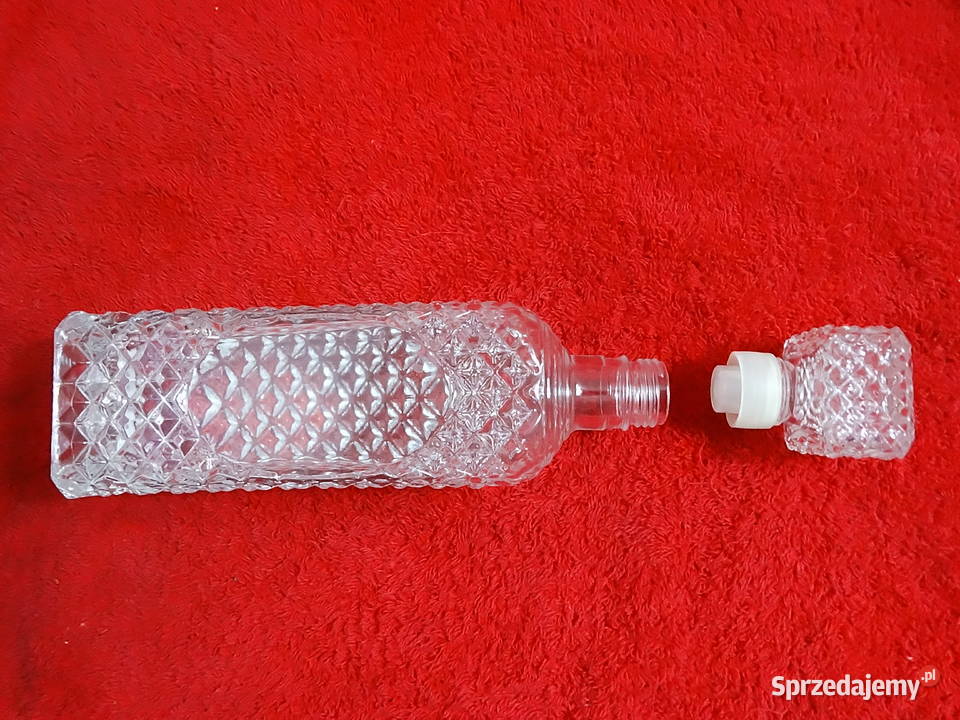 STYLOWA KARAFKA VINTAGE GRUBE SZKŁO RETRO lubelskie Biłgoraj