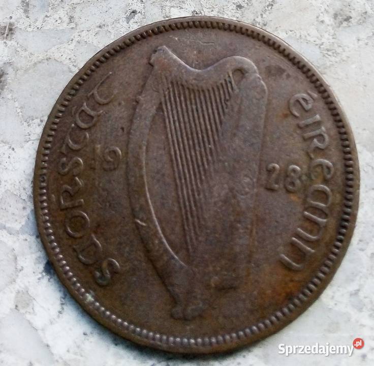 IRLANDIA 12 PENNY 1928 r BRONZE