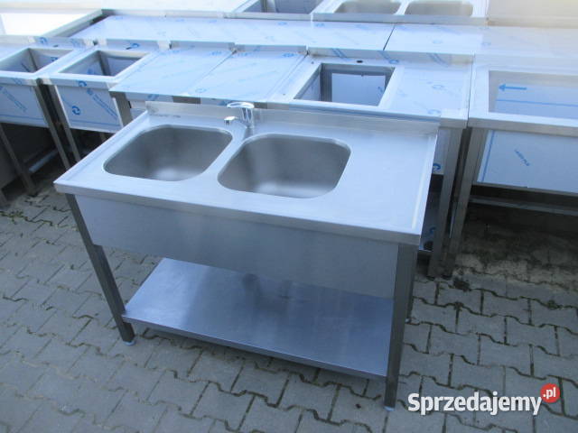 Zlew Basen Gastronomiczny 2 Komorowy Z Półką Ostrów Wielkopolski