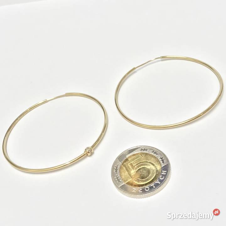 Złote KOLCZYKI 585 14K cudowne duże KOŁA 5 Warszawa