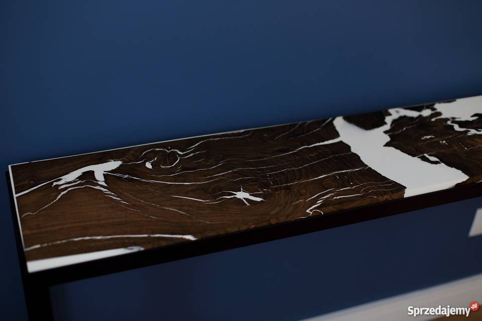 Konsola czarny dąb stół biały epoksyd żywica Stoły, krzesła, biurka Warszawa sprzedam