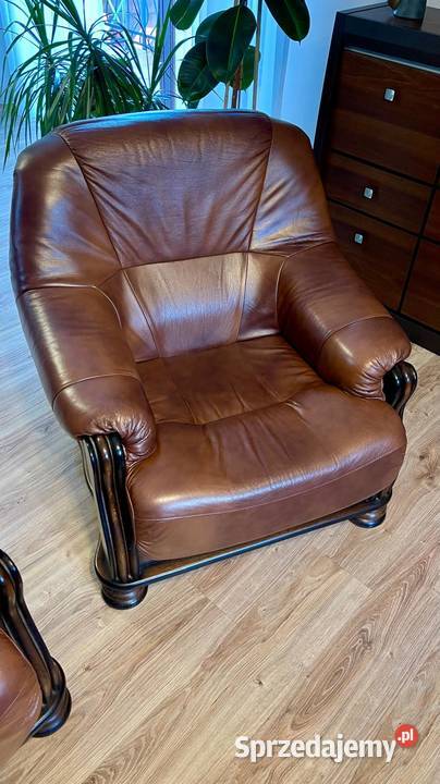 Komplet mebli skórzanych Stan Dwa fotele i