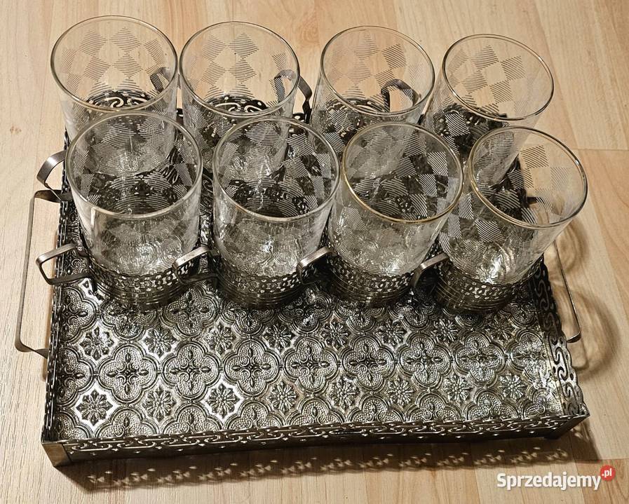 Zabytkowy stylowy zestaw VINTAGE 8 szkalek z