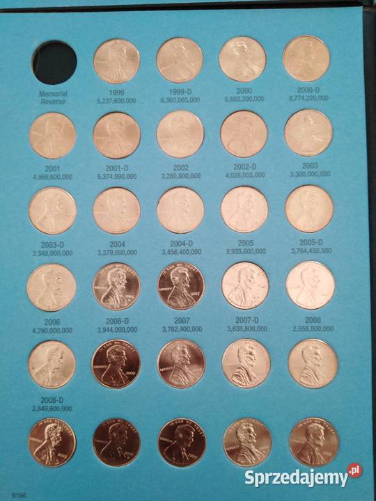 Lot monet 1 cent usa Lincoln Żary