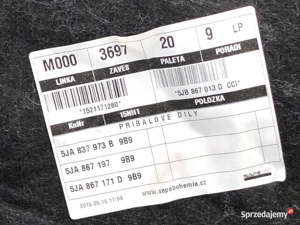 BOCZEK DRZWI LEWY PRZÓD SKODA RAPID Kombi Tapicerki samochodowe