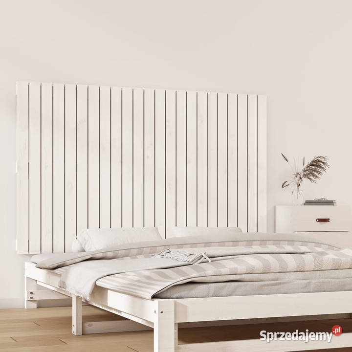 Wezgłowie łóżka białe 147x3x90 lite drewno Warszawa