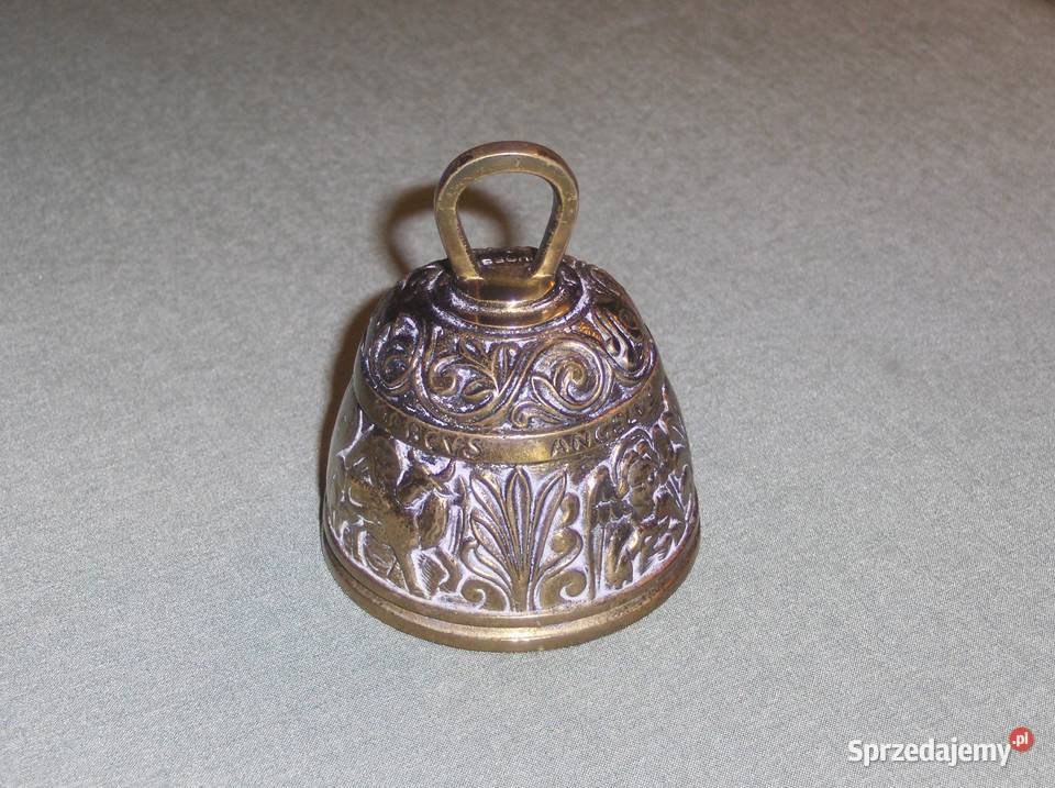 Stary Vintage dzwonek mosiężny Marcvs Angelvs