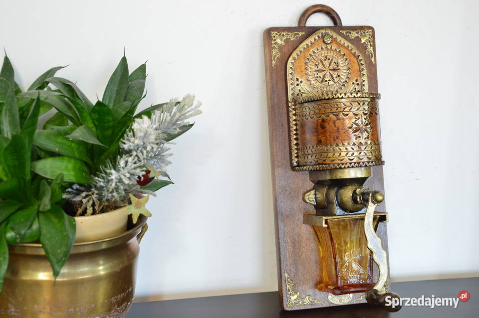 drewniany MŁYNEK wiszący do kawy stary śląskie Jastrzębie-Zdrój