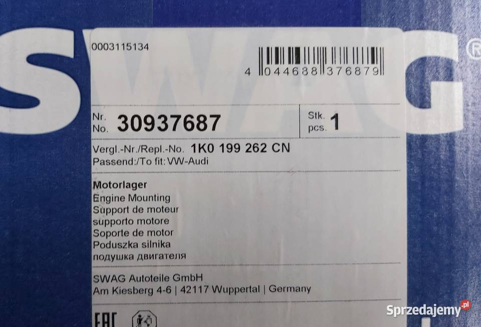Poduszka silnika Swag Meyle Audi Seat Skoda Czechowice-Dziedzice