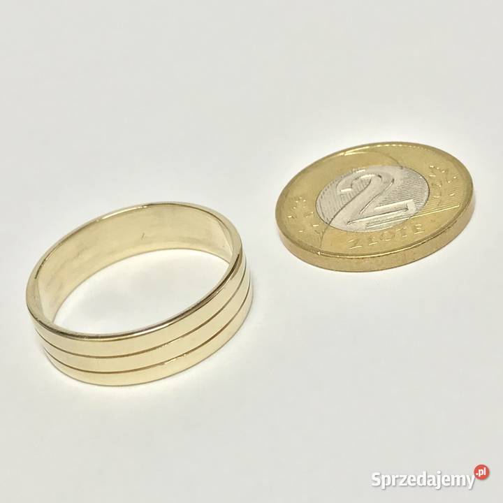 Złota OBRĄCZKA ślubna damska 585 14K ZDOBIONA złote