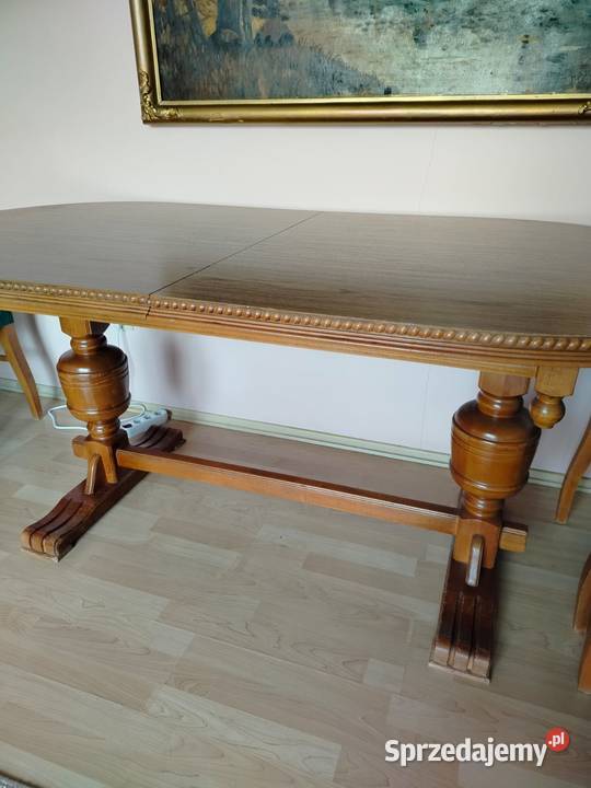 stół z krzesłami 6 drewniany drewno 78cm