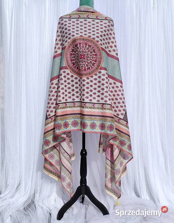 Duża orientalna chusta kolorowa wzory paisley Szczecin sprzedam