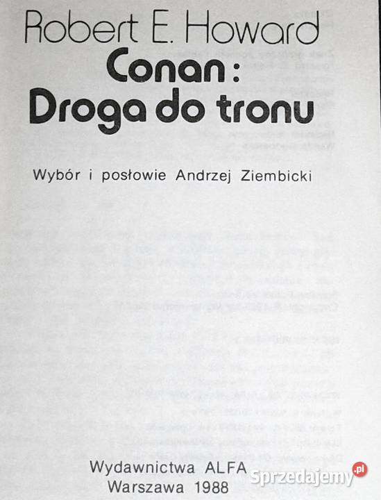Conan Droga do tronu Robert E Howard lubelskie Chełm