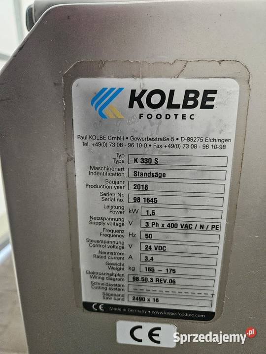 Piła taśmowa do mięsa i kości Kolbe K 330 S Produkcja Krotoszyn