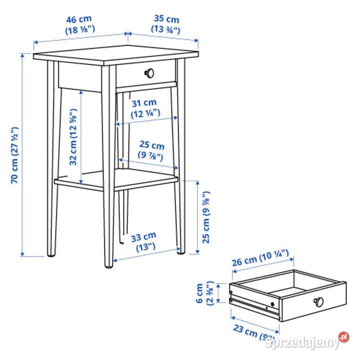 Szafka nocna IKEA Hemnes nowa 46cm Bełchatów