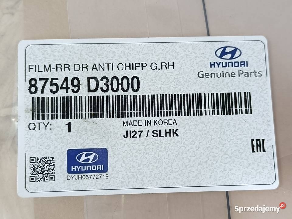 HYUNDAI TUCSON III FOLIA OCHRONNA DRZWI PRAWY Pleszew sprzedam