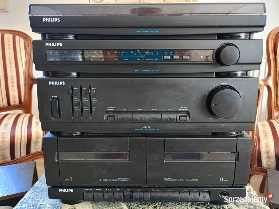 Wieża PHILIPS z Gramofonem i Kolumnami Vintage wielkopolskie