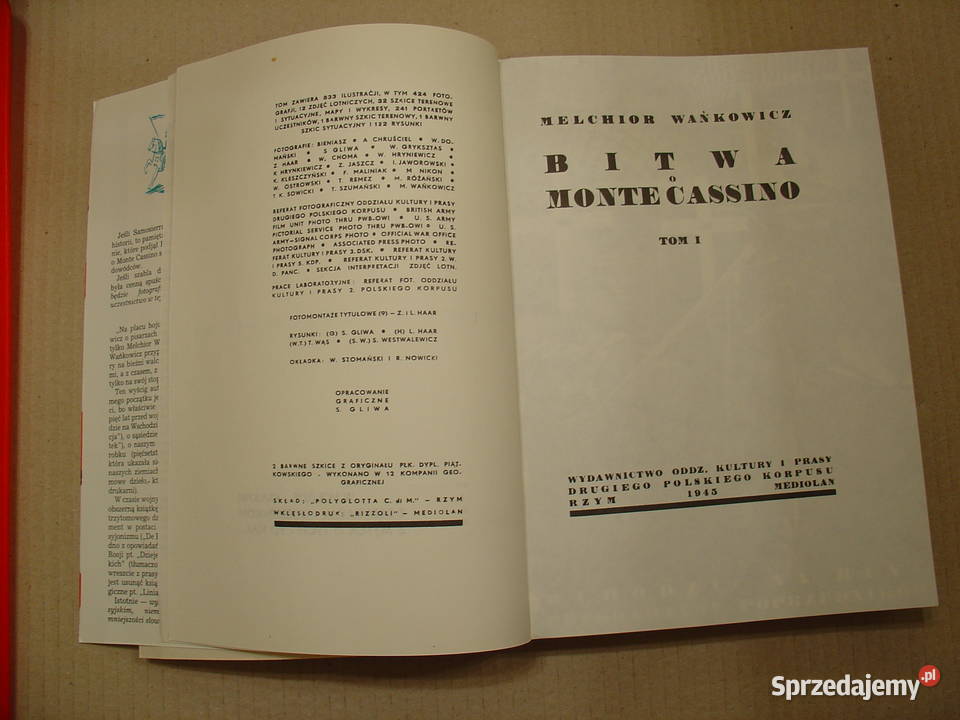 Wańkowicz M Bitwa o Monte Cassino Tom IIII kpl sprzedam