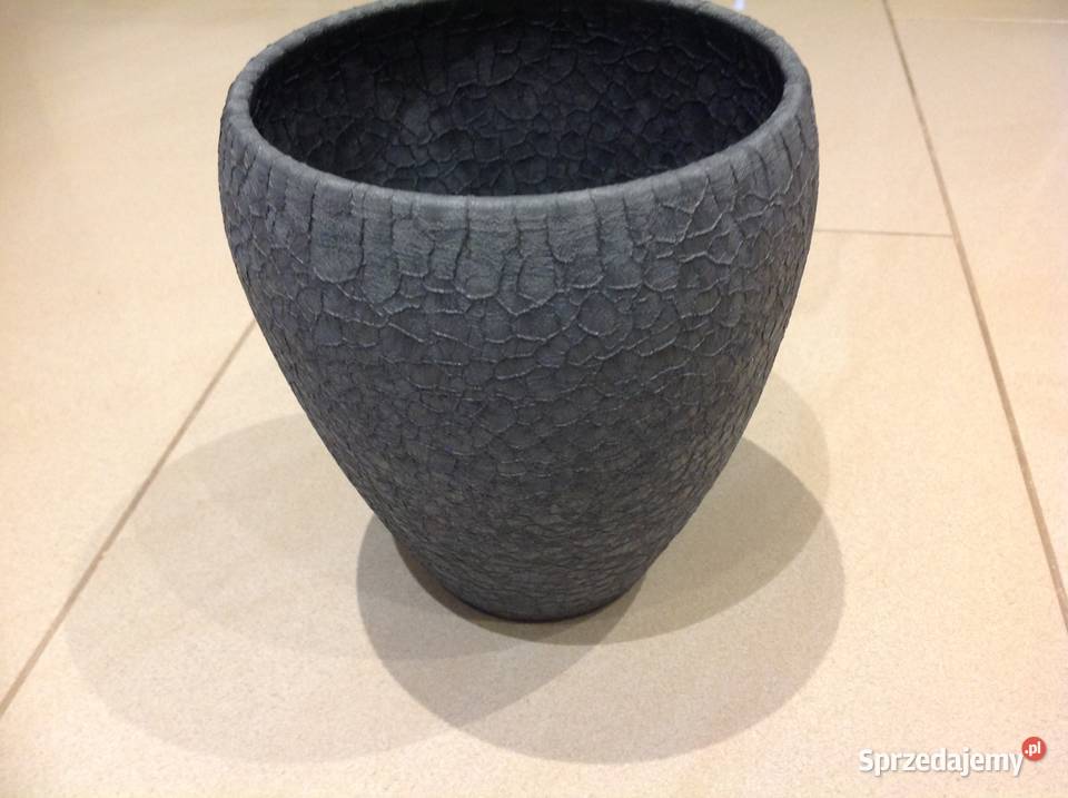 Donica Osłonka Ceramiczna na Doniczkę Szara Nowa Sól