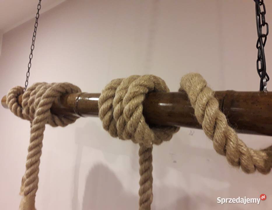 Lampa wisząca BAMBOO z liny jutowej 4xE27 Oświetlenie zachodniopomorskie Wałcz