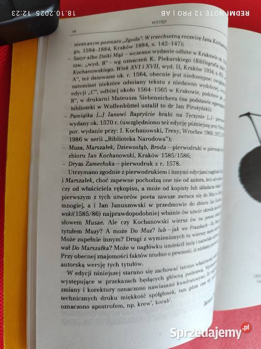 Jan Kochanowski Poezje oprac Janusz Pelc Katowice sprzedam