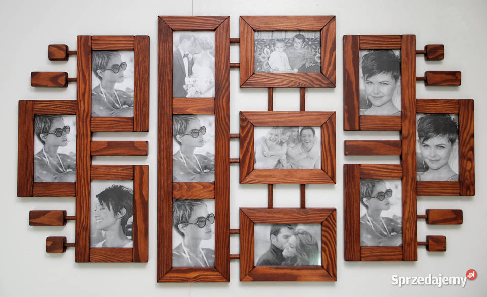 drewniana Galeria ścienna ramki na 12 zdjęć podkarpackie Rzeszów sprzedam