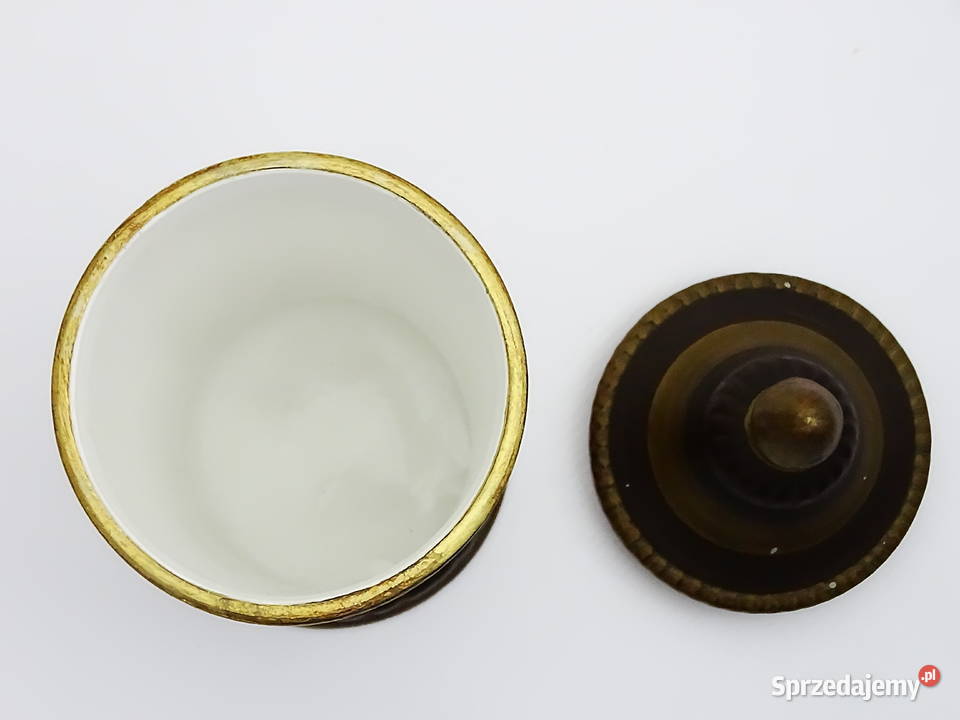 Zabytkowy pojemnik aptekarski z ilustracją lubelskie Biłgoraj