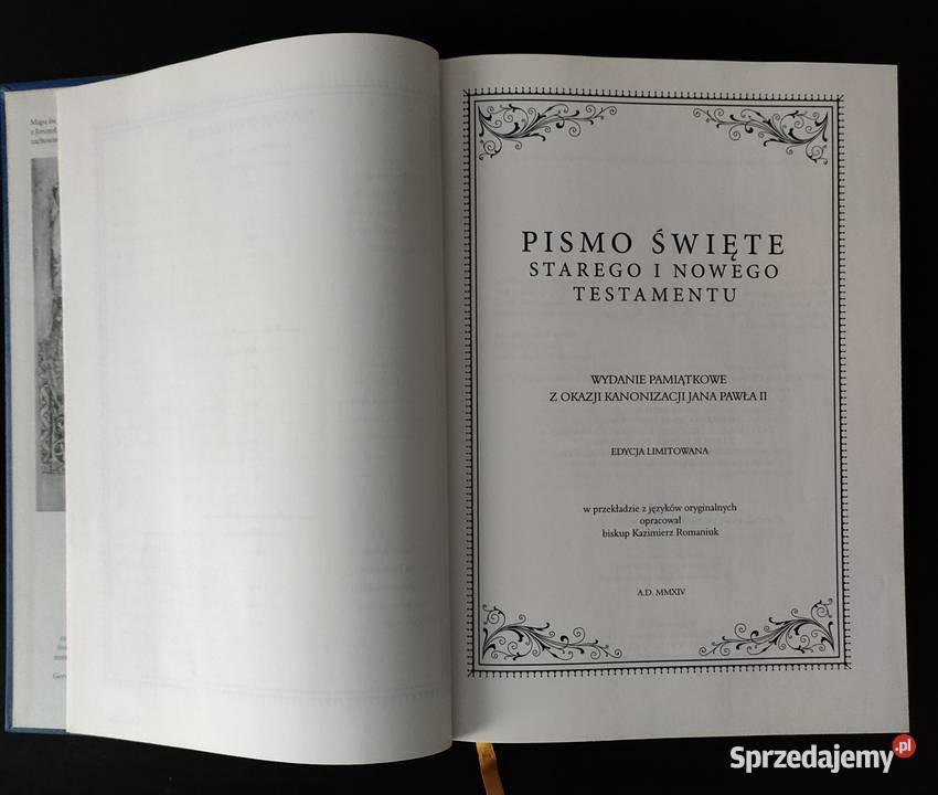 Biblia Wydanie pamiątkowe z okazji kanonizacji Mokrsko