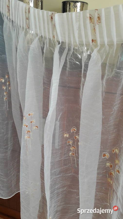 Organza kresz biała haft szer 190 102 wys biały Radom