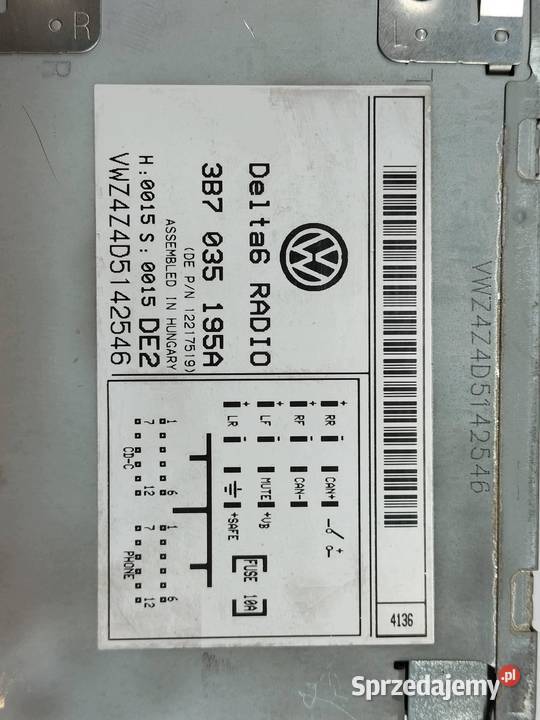 RADIO 3B7035195A VW Volkswagen Passat V 19962005