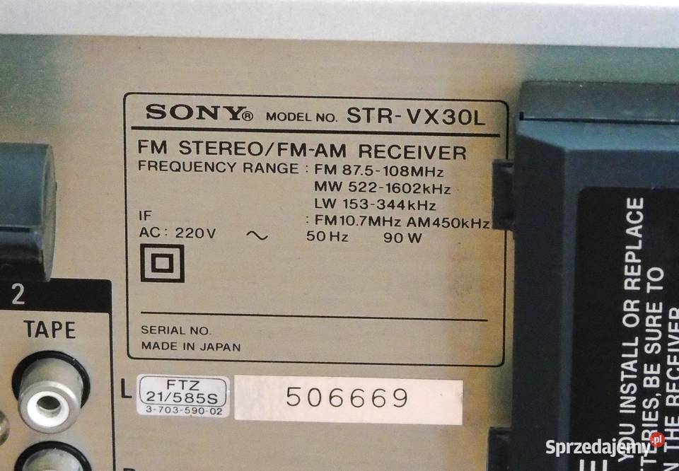 Amplituner Sony STRVX30L sprawny Vintage WYSYŁKA Jasło