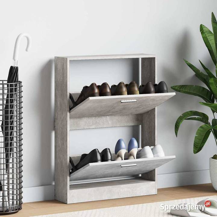 vidaXL Szafka na buty szarość betonu 59x17x81