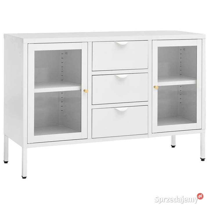 Komoda biała 105x35x70 stal i szkło hartowane mazowieckie Warszawa sprzedam