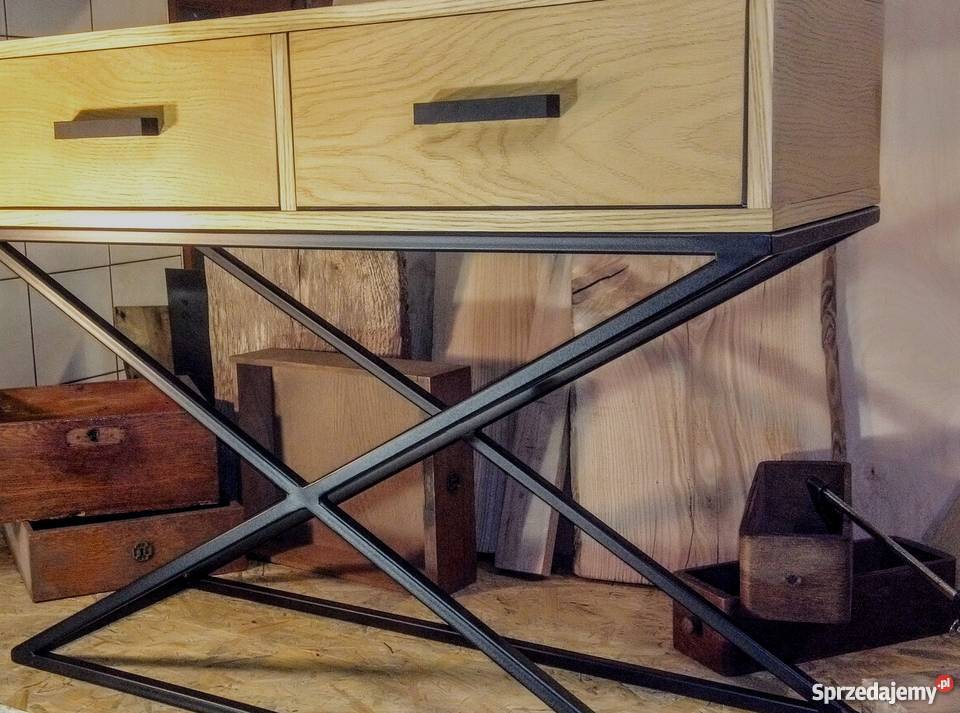 Konsola Art Loft Industrial styl Meta i Drewno 100cm Białystok