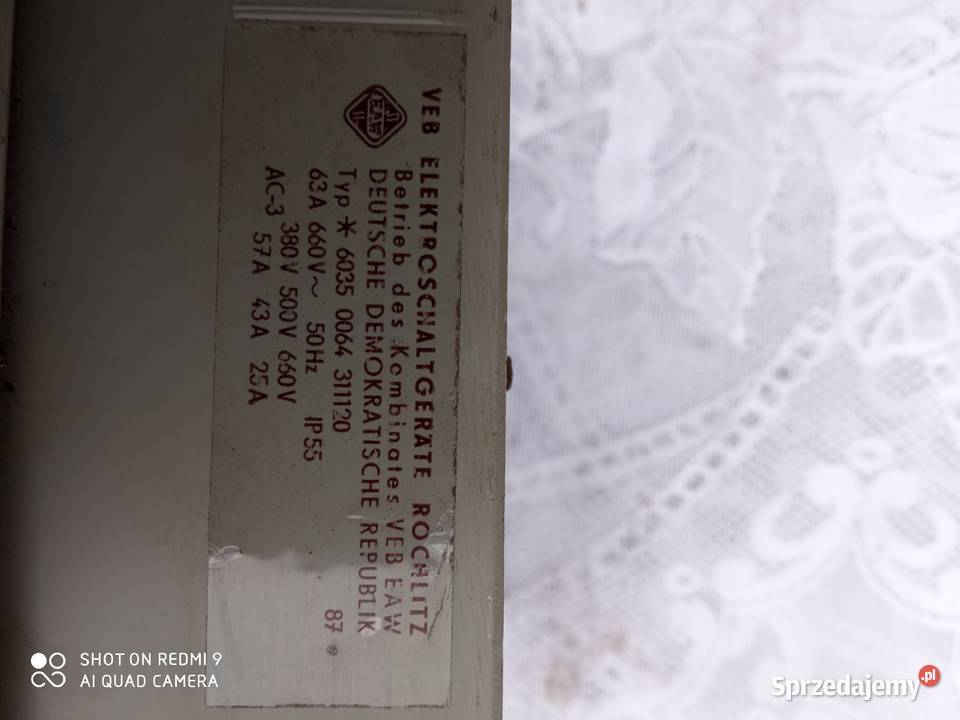 Wyłącznik przełącznik 01 DDR 6035 0064 311120 kujawsko-pomorskie sprzedam