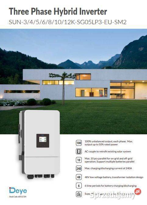 DEYE Falownik hybrydowy 6kW SG05LP3 3fazowy Falowniki