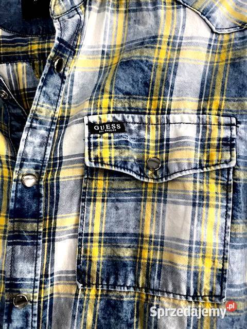 guess koszula meska kratka jeansowa bawełna 38 Choszczno