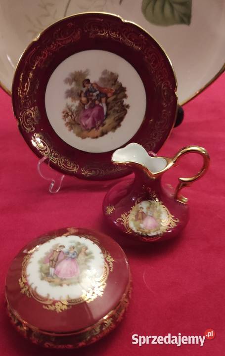 PORCELAINE DE LIMOGES FRANCE Romantyczne scenki łódzkie Pabianice