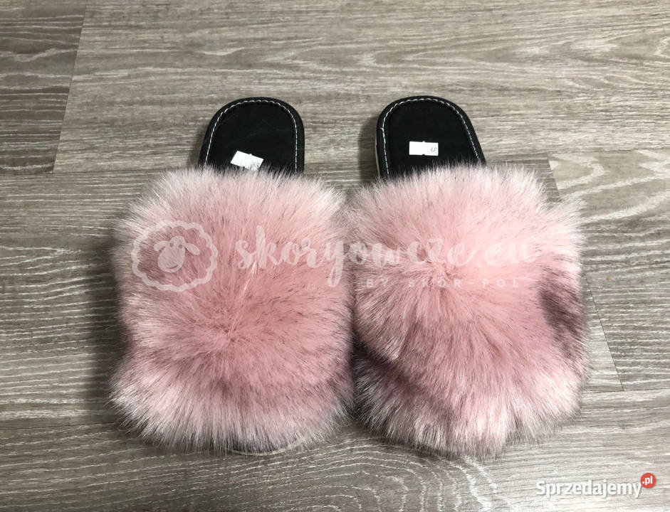 Klapki Futrzane Pantofle ze sztucznym futerkiem Szaflary