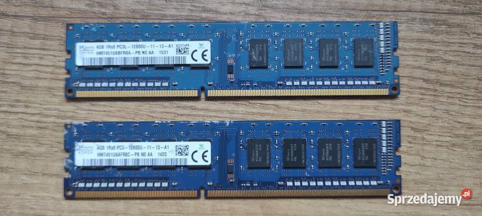 Pamięć DDR3 RAM 8GB Sk Hynix 2 kości Pamięci Oświęcim