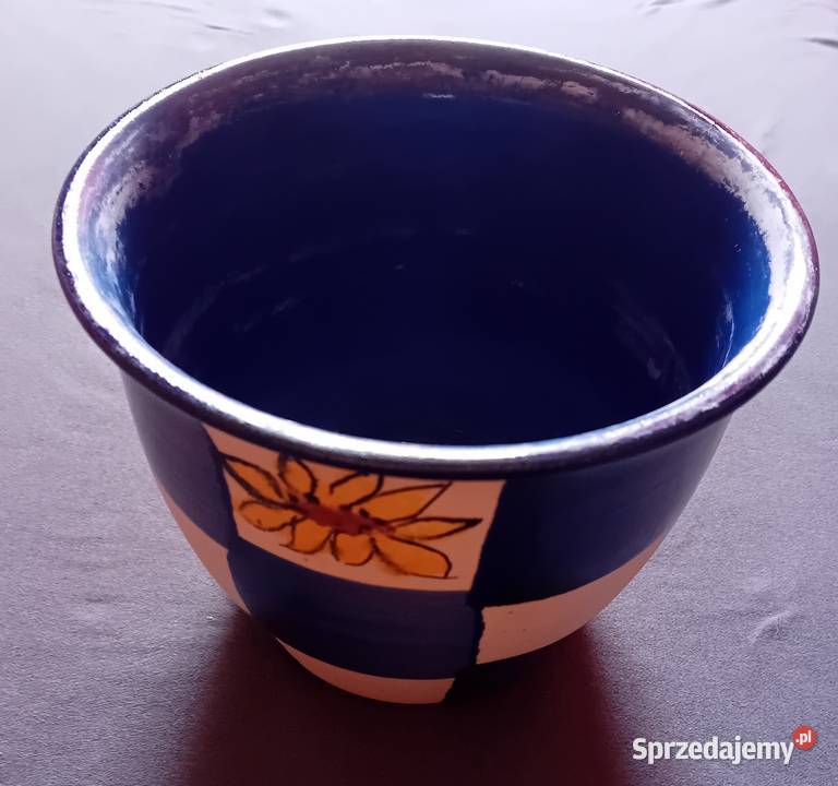 Ceramiczma ręcznie malowana osłonka doniczki wielkopolskie