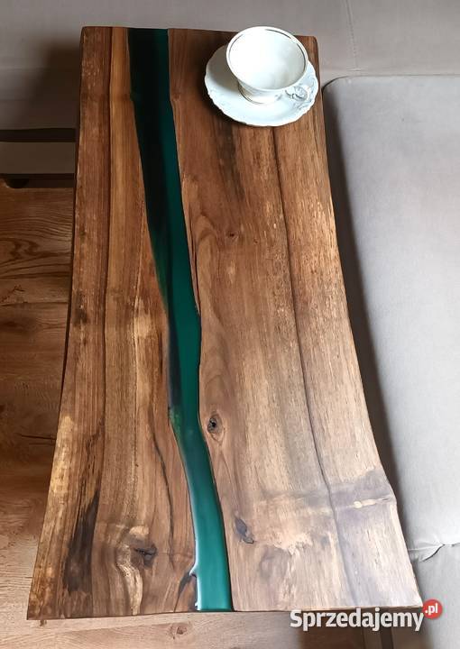 Stolik kawowy Ława Deska dębowa Zielona żywica Opole