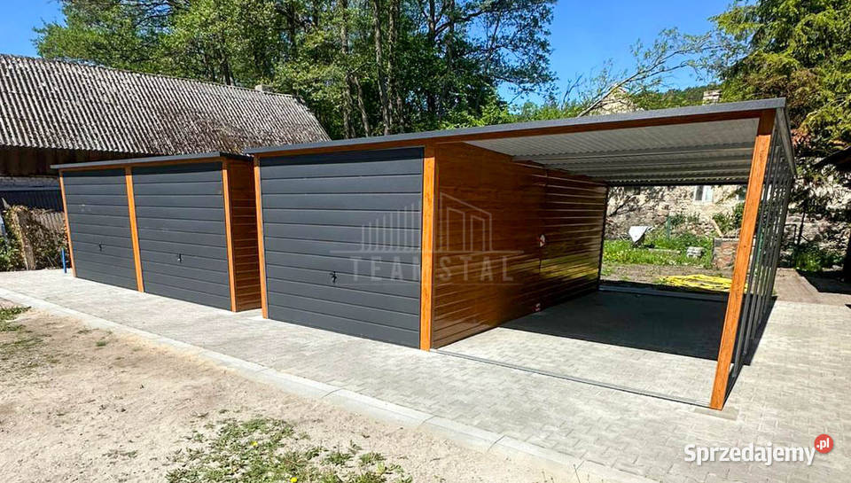 Garaz blaszany 6x6 m 2x brama uchylna Kielce sprzedam