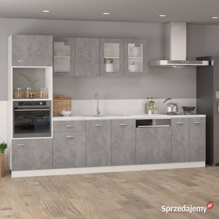 Szafka na mikrofalówkę szarość betonu 60x57x207